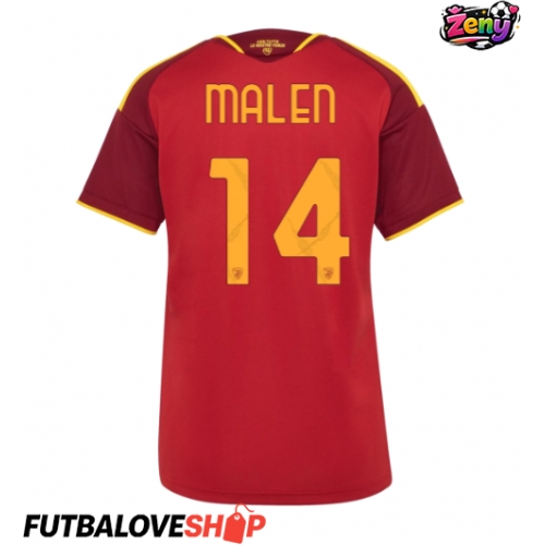Dres AS Roma Donyell Malen #14 Domáci pre Ženy 2026-27 Krátky Rukáv